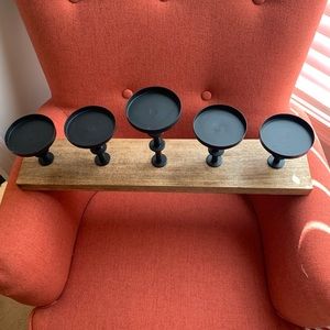 Candle Holder—Wooden and Metal